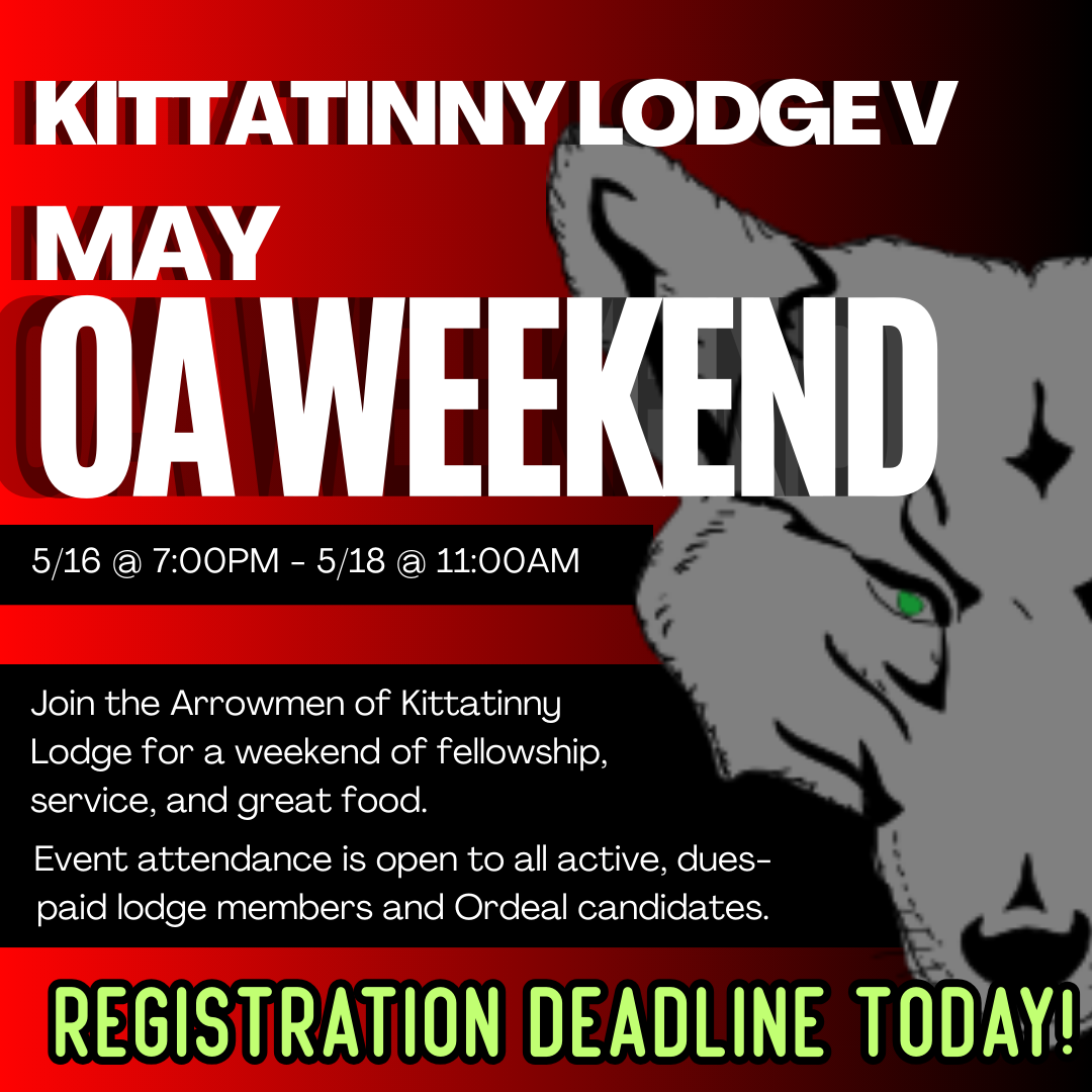 May OA Weekend – Registration Deadline TODAY